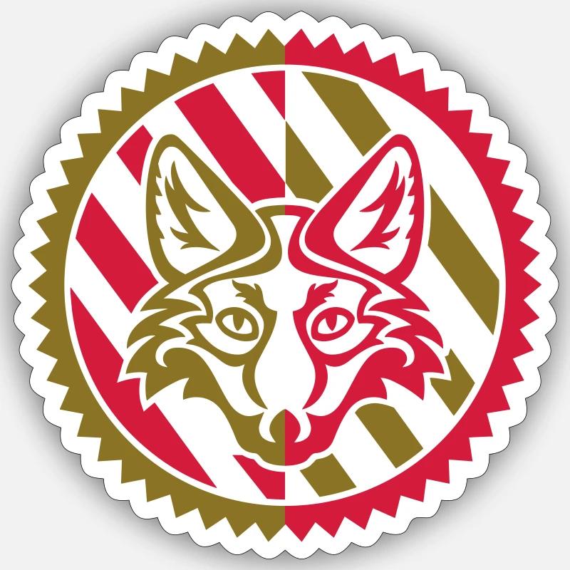 Fox Badge - Sticker size S (10 x 10 cm) - white matte