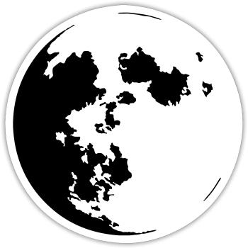 Moon (color customizable) - Sticker size S (10 x 10 cm) - white matte - Front