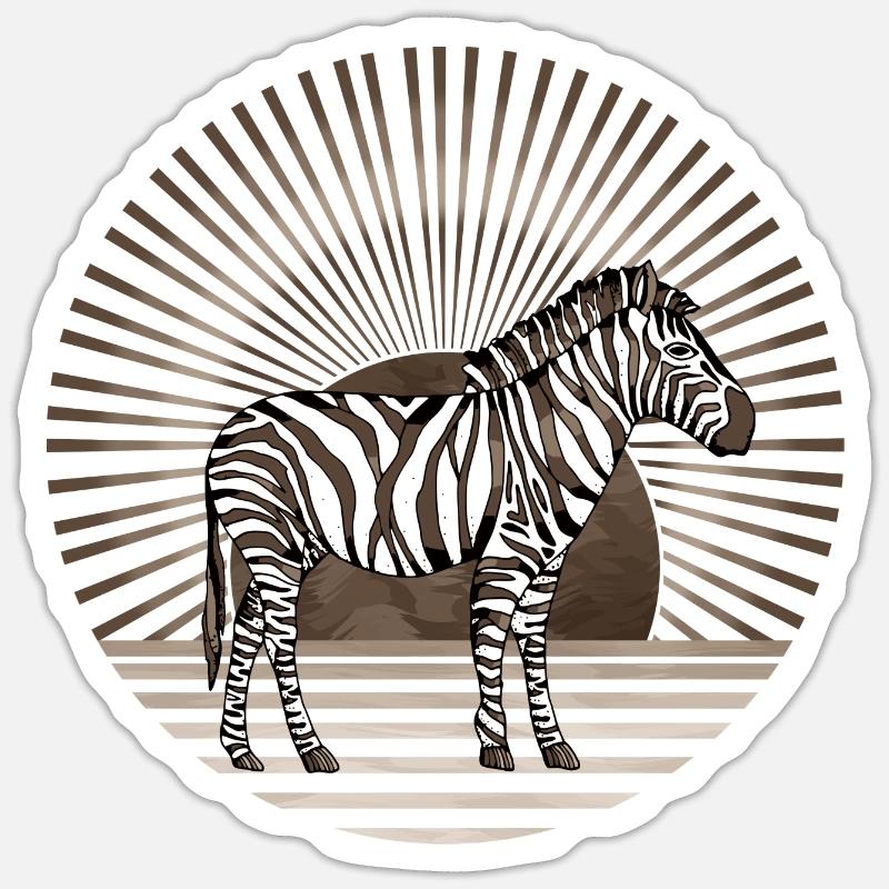 Zebra - Sticker size S (10 x 10 cm) - white matte