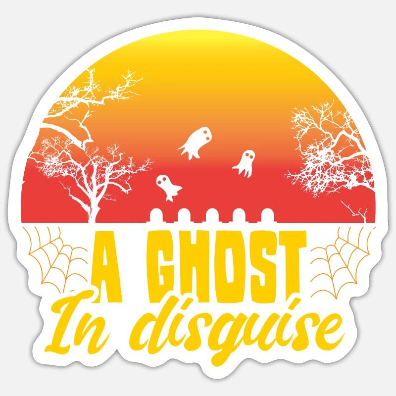 Halloween Geist Süsses oder Saures Sticker Größe S (10 x 10 cm)
