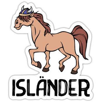 Isländer Pferdenarr Trab Islandpferde Spruch - Sticker Größe S (10 x 10 cm) - Mattweiß - Vorne