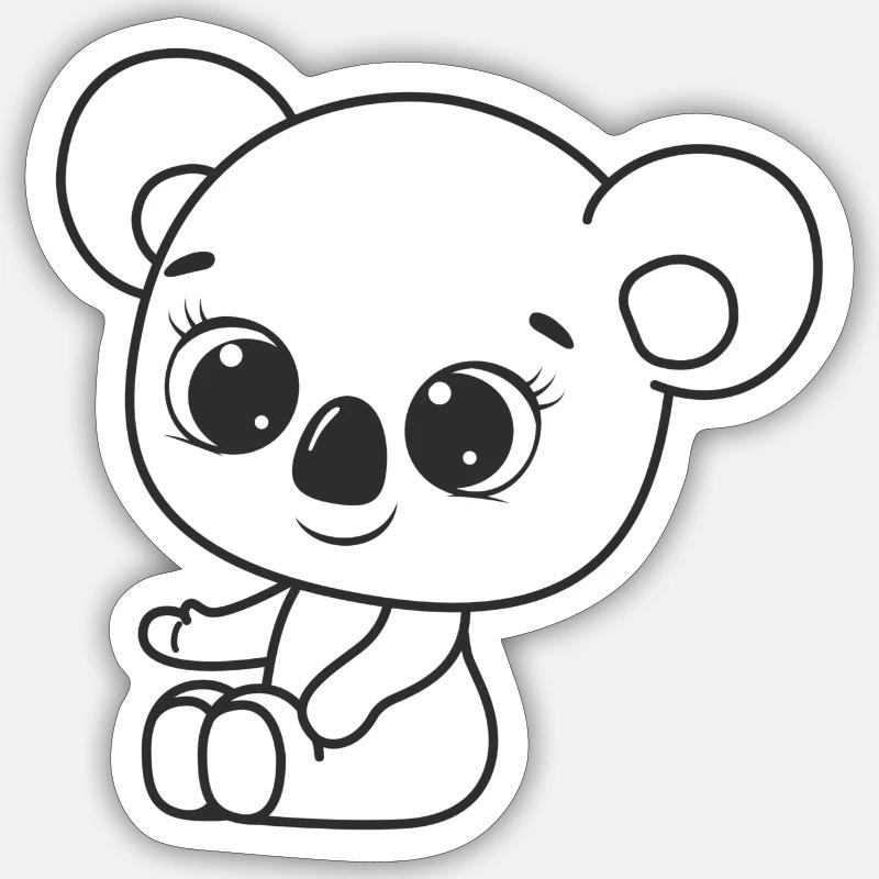 Süßer Panda - Sticker Größe S (10 x 10 cm) - Mattweiß