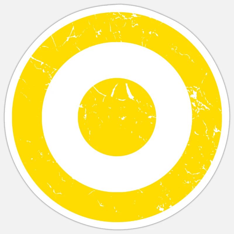 Distressed Saffron and White Target Sticker size S (10 x 10 cm)