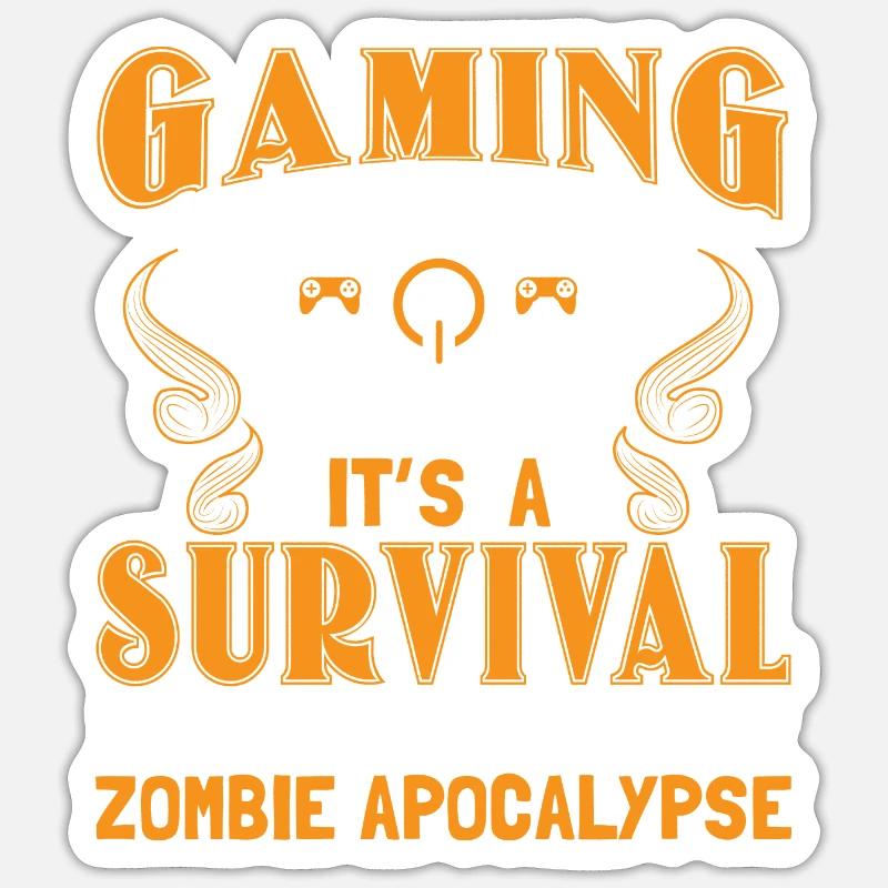 Zombie Apokalypse Waffen Monster Geschenkidee - Sticker Größe S (10 x 10 cm) - Mattweiß