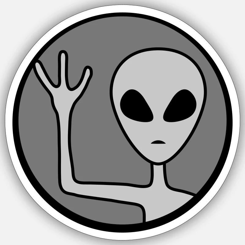 Around Alien waves friendly Sticker size S (10 x 10 cm)