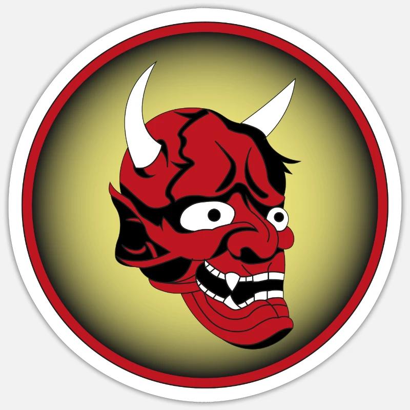 Gobelin à cornes rouges Sticker taille S (10 x 10 cm)