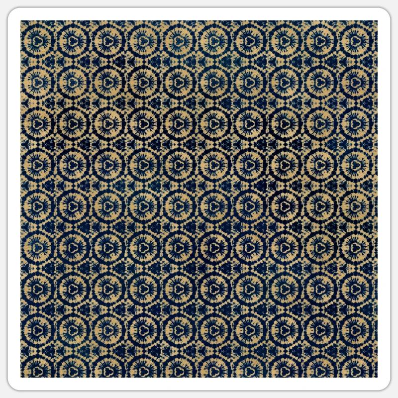 Gold Tie Dye Textile Pattern Sticker size S (10 x 10 cm)
