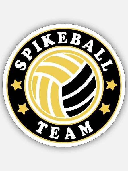 Farben änderbar | Roundnet Spikeball Team Fun - Sticker Größe S (10 x 10 cm) - Mattweiß