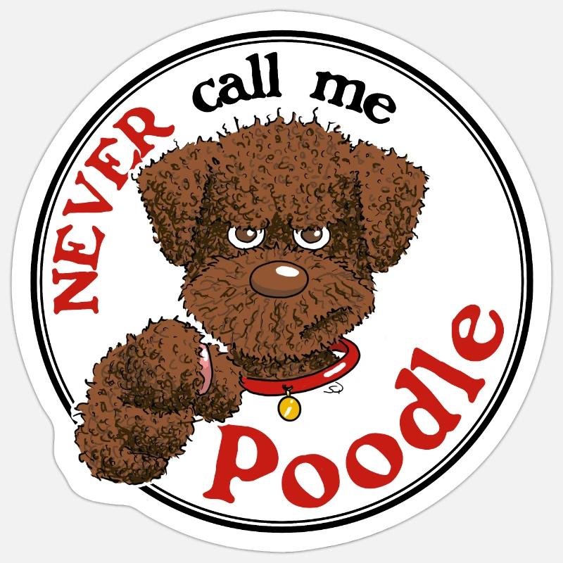 Caniche1 3 - Sticker taille S (10 x 10 cm) - blanc mat