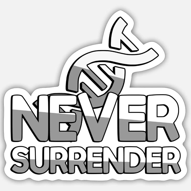 NEVER SURRENDER + ADN - Jeux - Sticker taille S (10 x 10 cm) - blanc mat