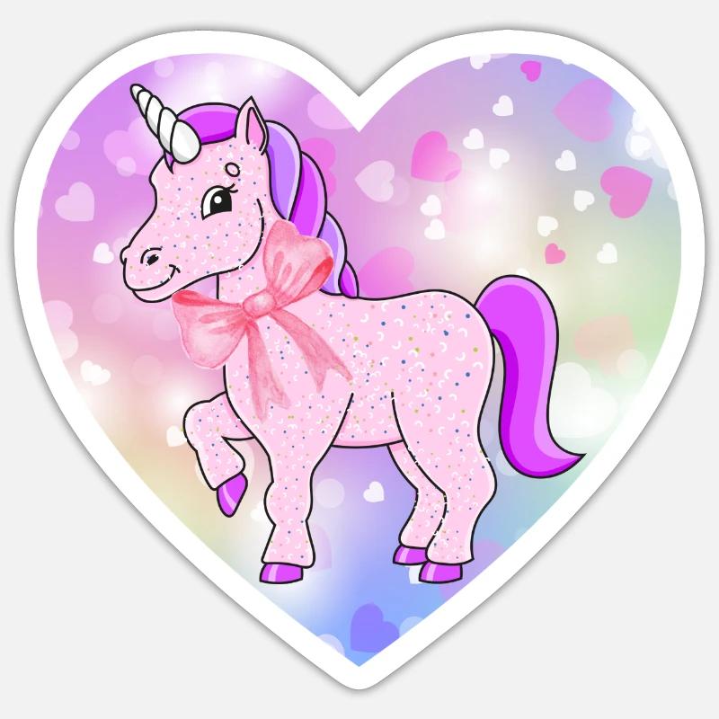 Licorne - Sticker taille S (10 x 10 cm) - blanc mat