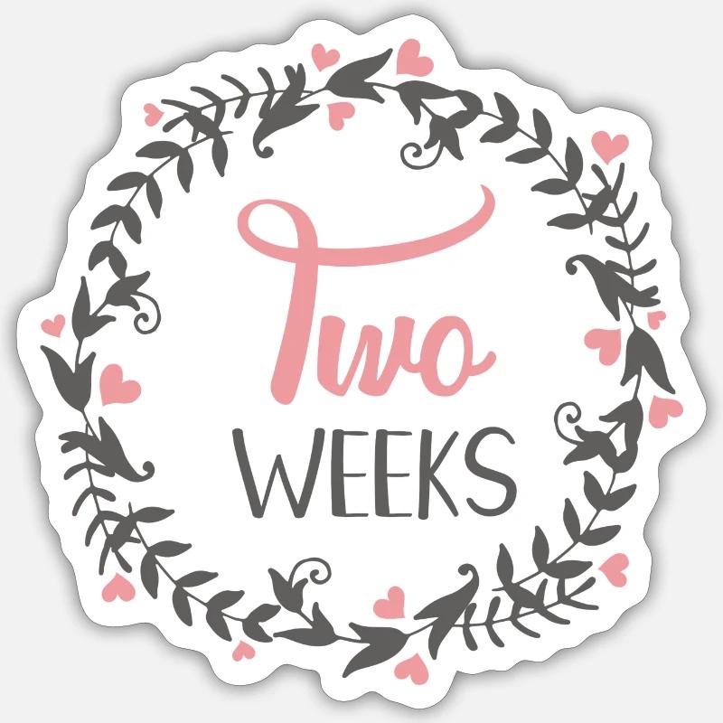 DEUX SEMAINES JALONS CŒUR - Sticker taille S (10 x 10 cm) - blanc mat
