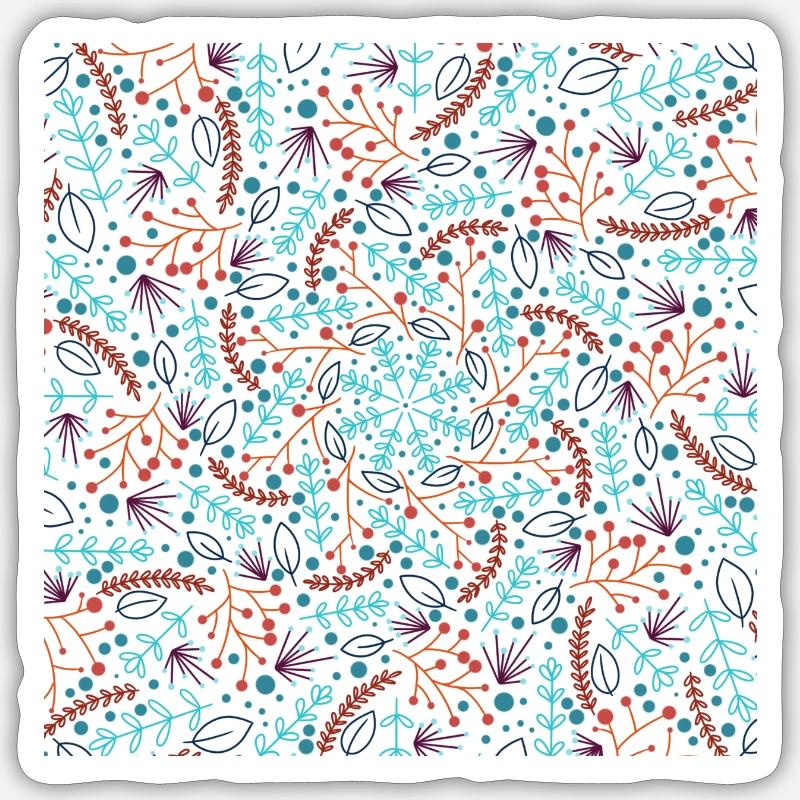 Floral Spiral Pattern Sticker size S (10 x 10 cm)