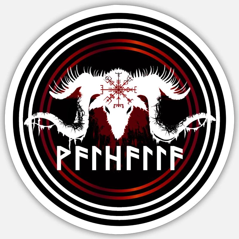 Waldgott - Sticker Größe S (10 x 10 cm) - Mattweiß
