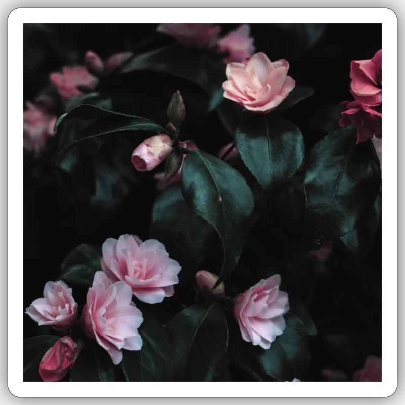Fleur - Sticker taille S (10 x 10 cm) - blanc mat