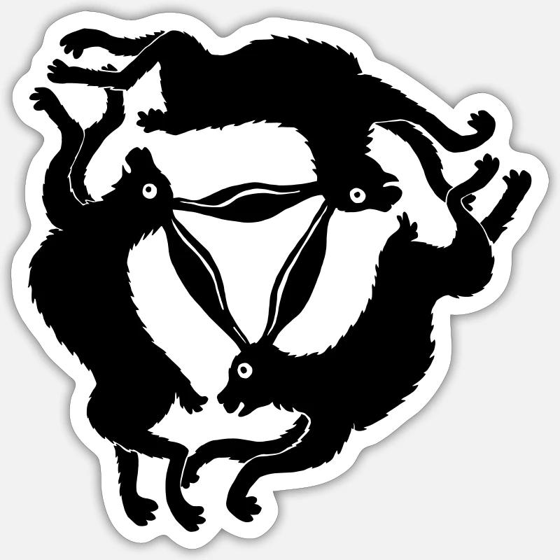 Drei Hasen Sticker Größe S (10 x 10 cm)