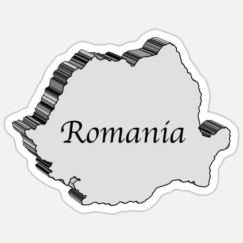 Romania 3D Map Sticker size S (10 x 10 cm)