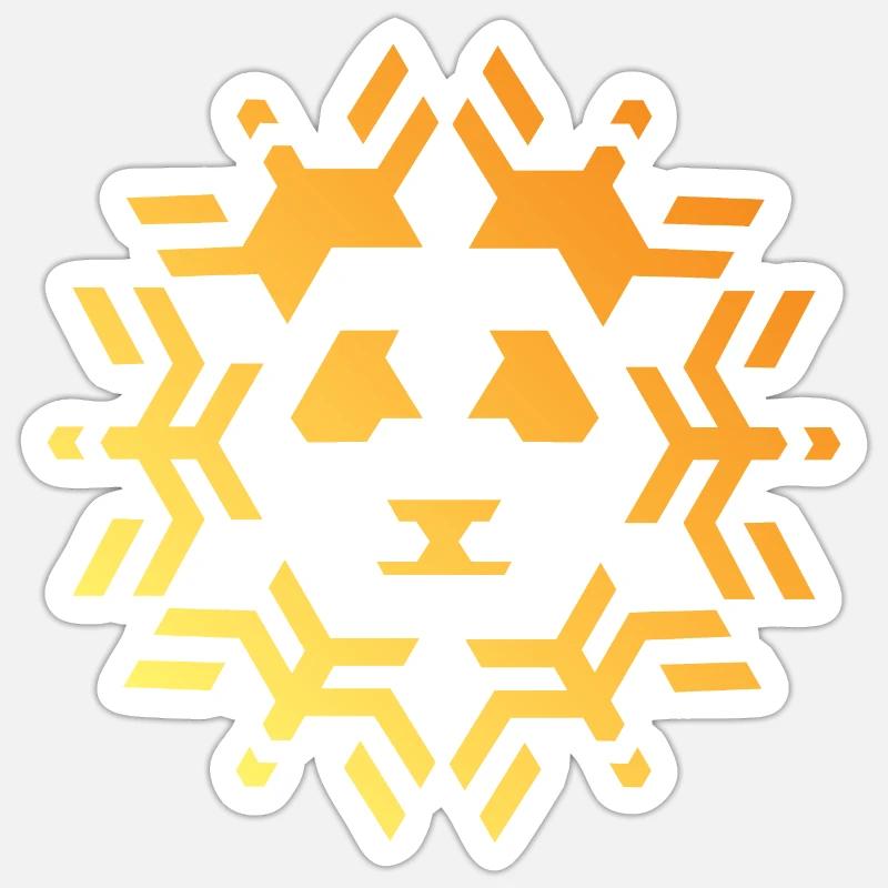 Panda Icon Sun Star Pattern Colors Icon Sticker size S (10 x 10 cm)