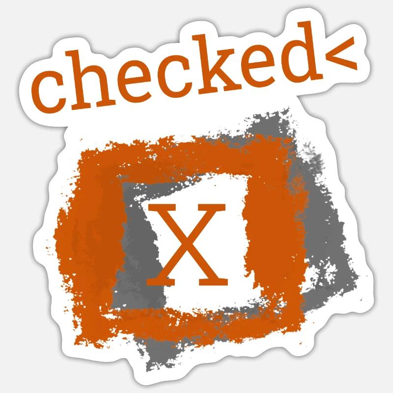 checked - Sticker Größe S (10 x 10 cm) - Mattweiß