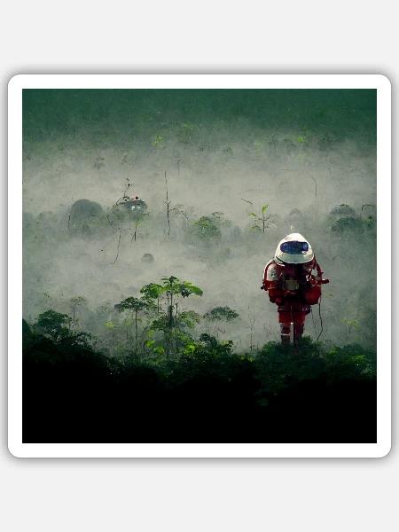 Lonely Voyager 001 - Sticker Größe S (10 x 10 cm) - Mattweiß