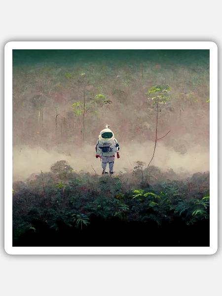 Lonely Voyager 006 - Sticker Größe S (10 x 10 cm) - Mattweiß