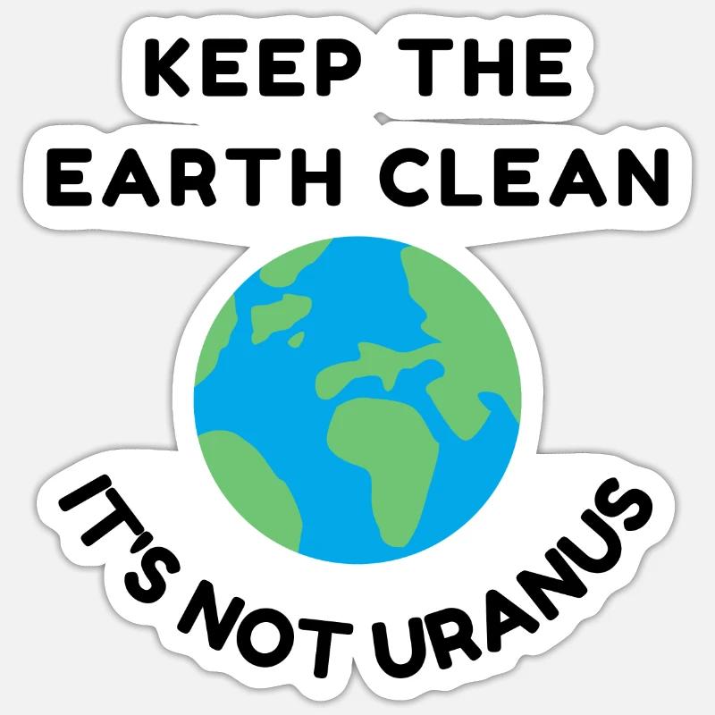 Gardez la terre propre ce n’est pas urnanus - Sticker taille S (10 x 10 cm) - blanc mat