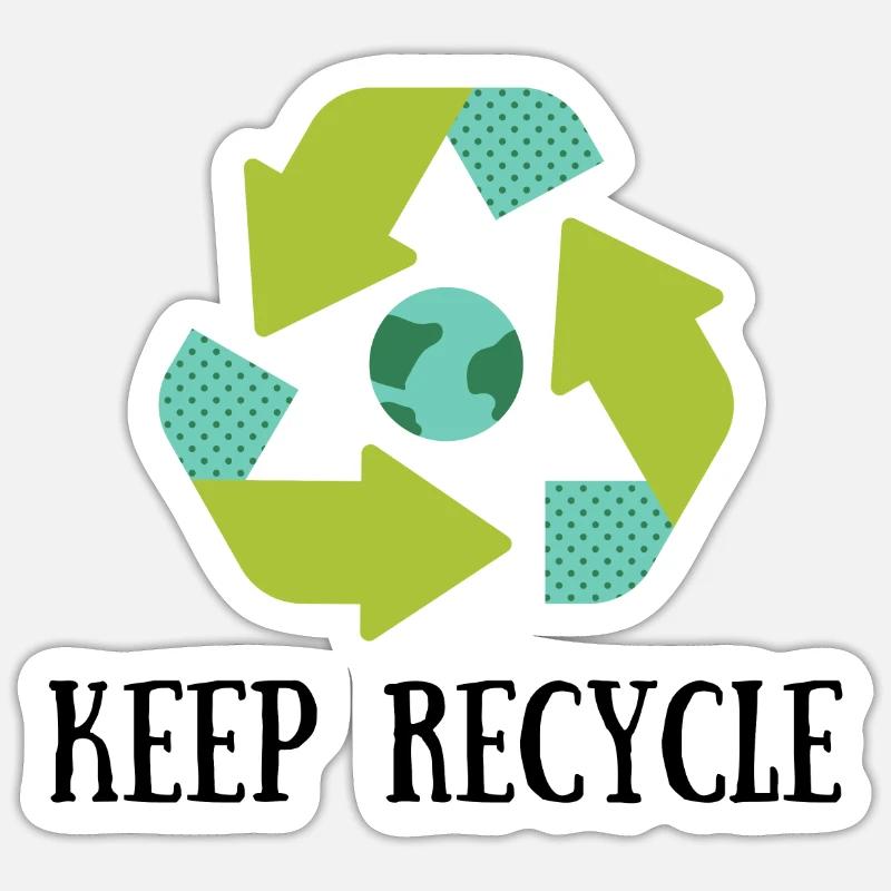 Keep recycle - Sticker size S (10 x 10 cm) - white matte