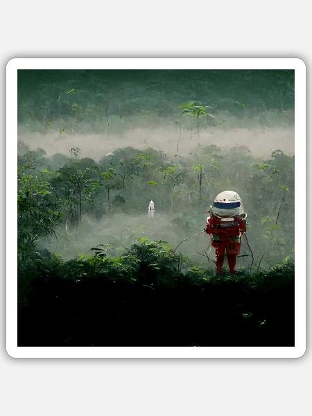 Lonely Voyager 034 - Sticker Größe S (10 x 10 cm) - Mattweiß