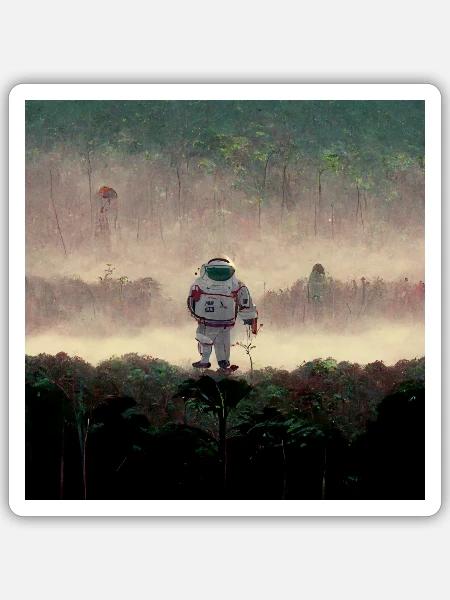 Lonely Voyager 050 - Sticker Größe S (10 x 10 cm) - Mattweiß