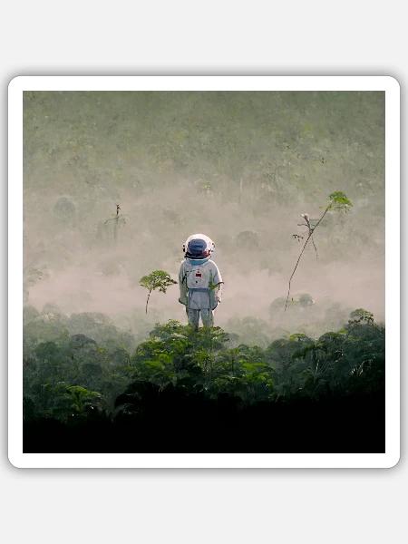 Lonely Voyager 071 - Sticker Größe S (10 x 10 cm) - Mattweiß