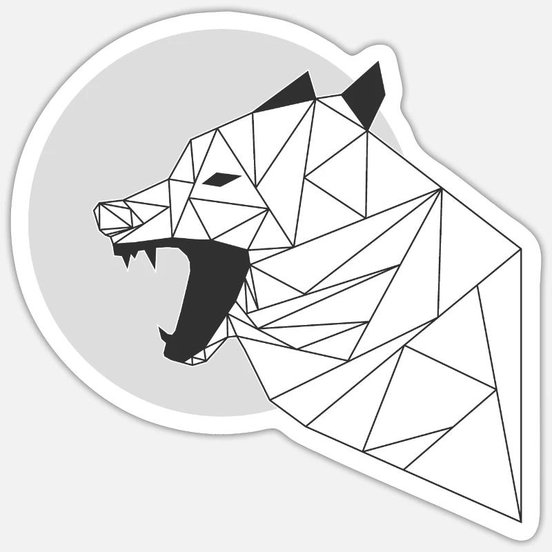 grey wolf - Sticker size S (10 x 10 cm) - white matte