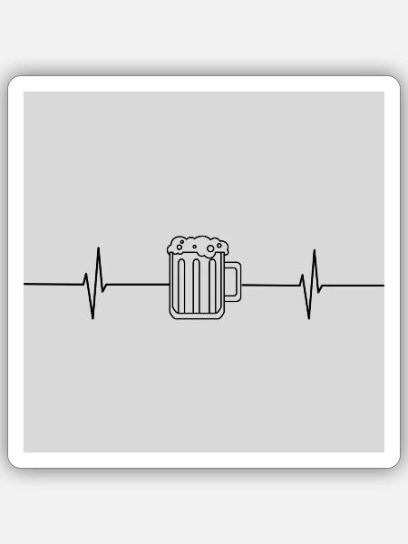 Party Pulsschlag - Sticker Größe S (10 x 10 cm) - Mattweiß