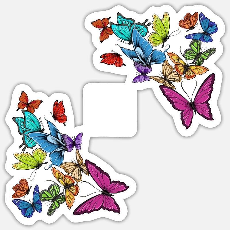 Several butterflies - Sticker size S (10 x 10 cm) - white matte