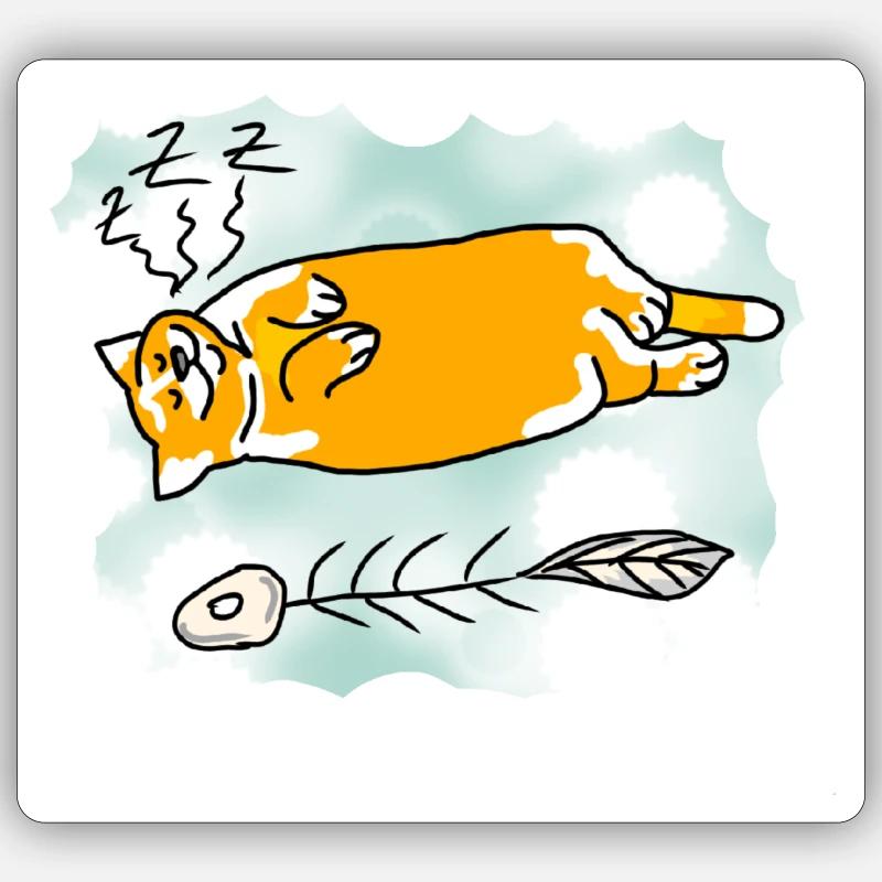 Chat heureux - Sticker taille S (10 x 10 cm) - blanc mat