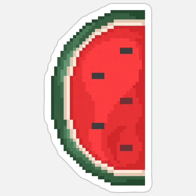Pixel Art Melon Pattern Variante 2 Sticker taille S (10 x 10 cm)