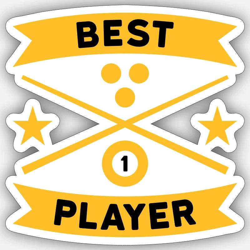 Best billiard player, Billardqueues, Billardkugeln Sticker Größe S (10 x 10 cm)