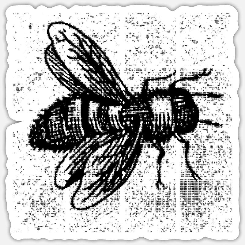 Matrixaffen - Matrixbiene - Sticker Größe S (10 x 10 cm) - Mattweiß