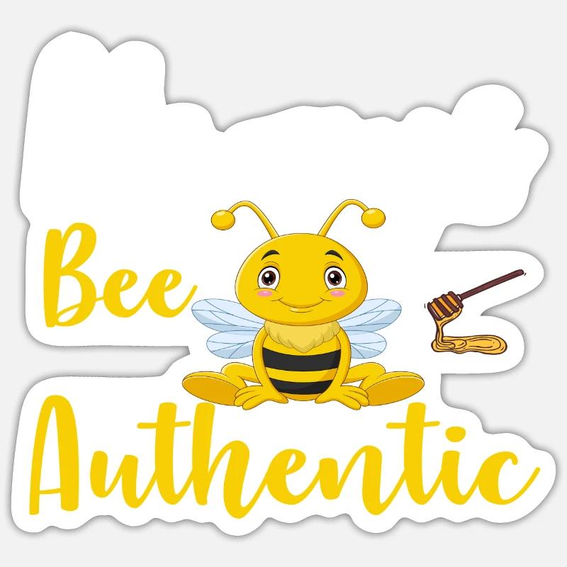 Always Bee Authentic - Sticker Größe S (10 x 10 cm) - Mattweiß