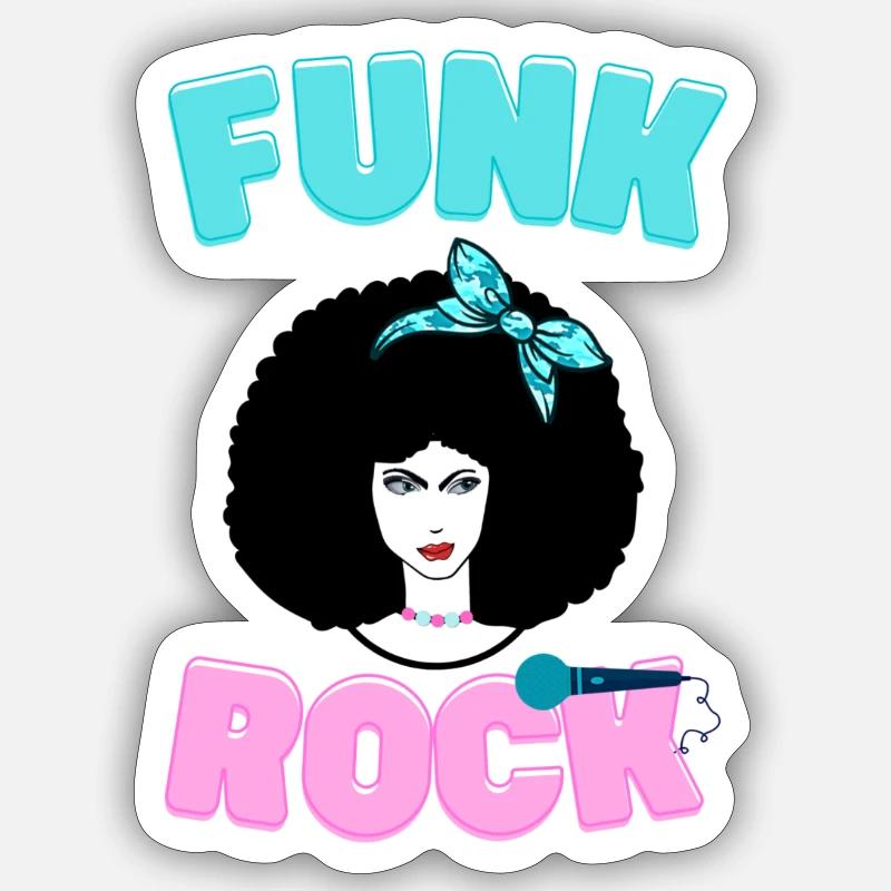 Funk Rock - Sticker taille S (10 x 10 cm) - blanc mat