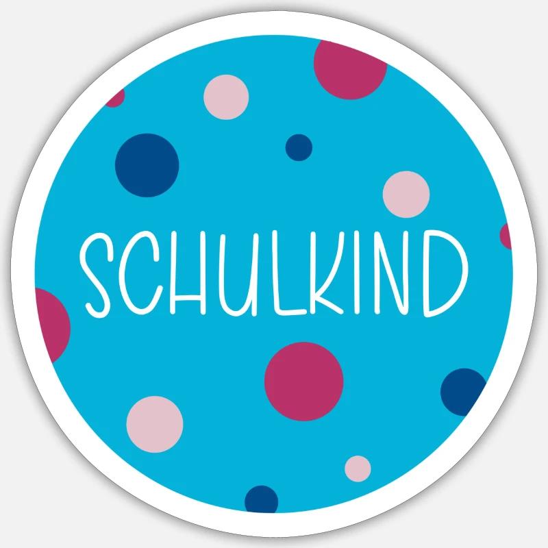 Schulkind - blaue Version - Sticker Größe S (10 x 10 cm) - Mattweiß