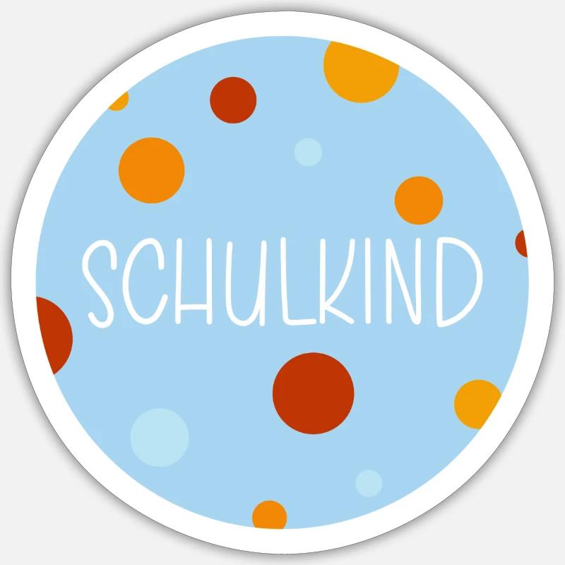 Schulkind - hellblau rote Version Sticker Größe S (10 x 10 cm)