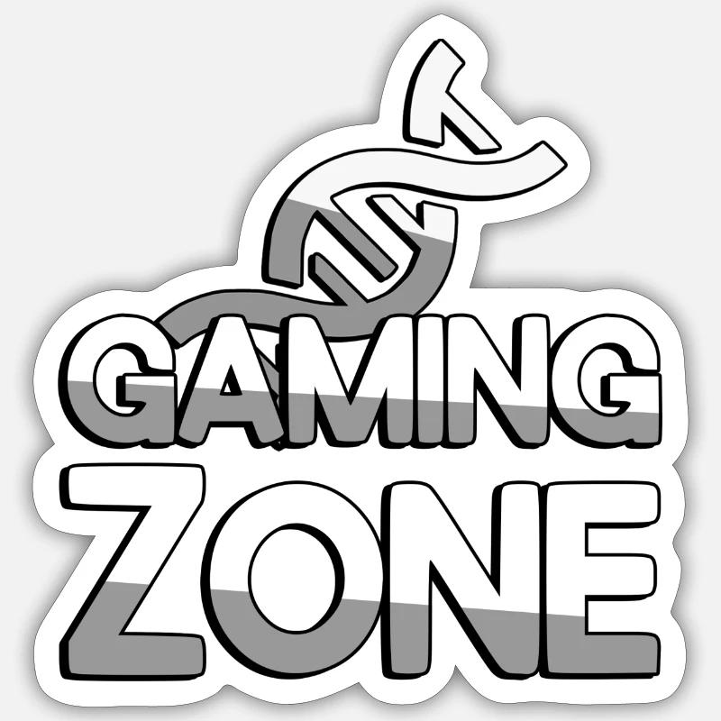 GAMING ZONE + DNA - Gaming - Sticker Größe S (10 x 10 cm) - Mattweiß