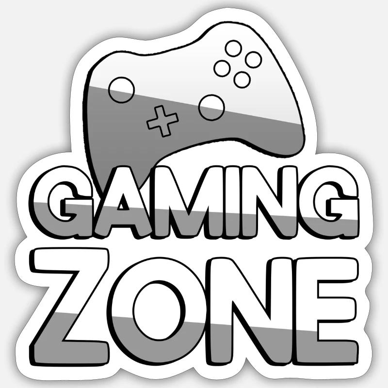 GAMING ZONE + Controller - Gaming - Sticker size S (10 x 10 cm) - white matte
