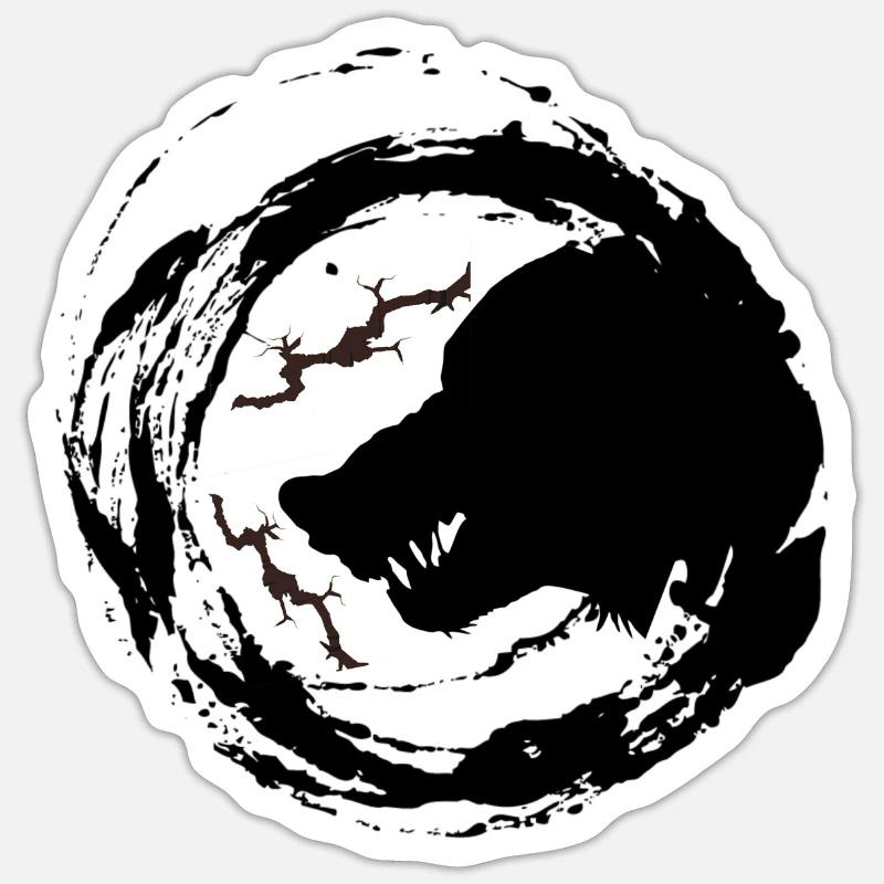 wolf circle!! - Sticker size S (10 x 10 cm) - white matte