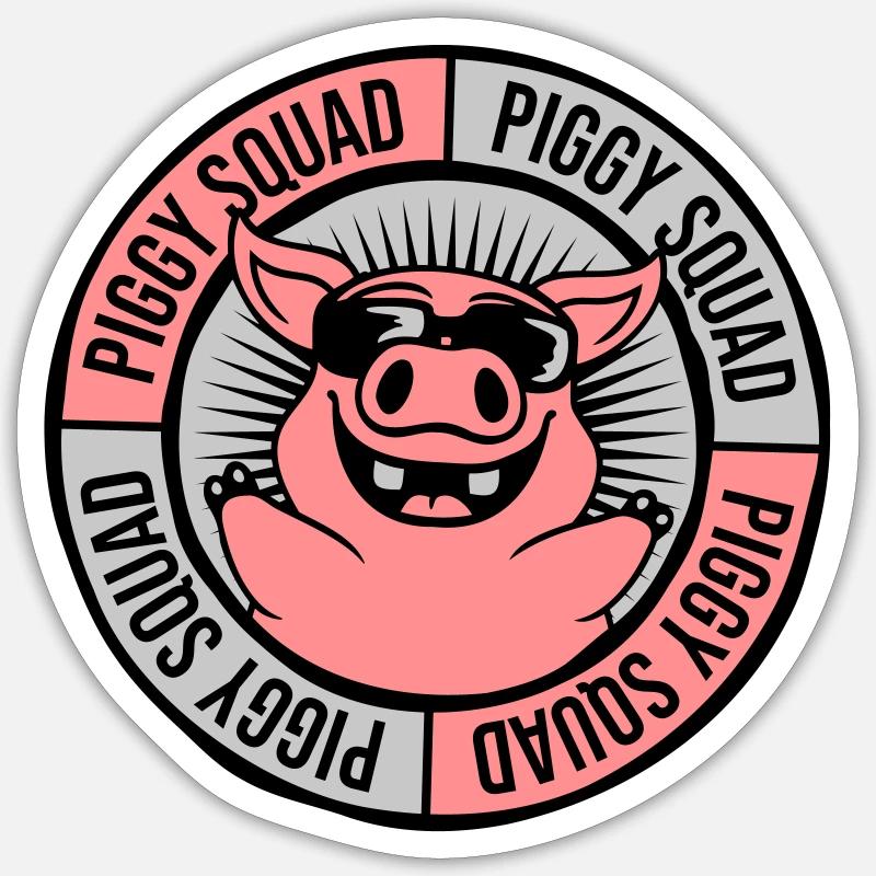 Équipe Ring Piggy Squad Sticker taille S (10 x 10 cm)
