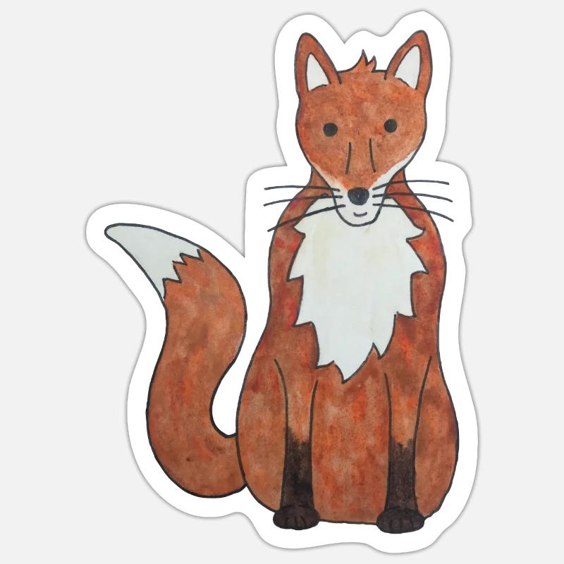 cute fox - Sticker size S (10 x 10 cm) - white matte