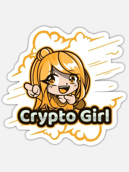 Crypto Girl ist das Crypto Geschenk für Sie ! - Sticker Größe S (10 x 10 cm) - Mattweiß