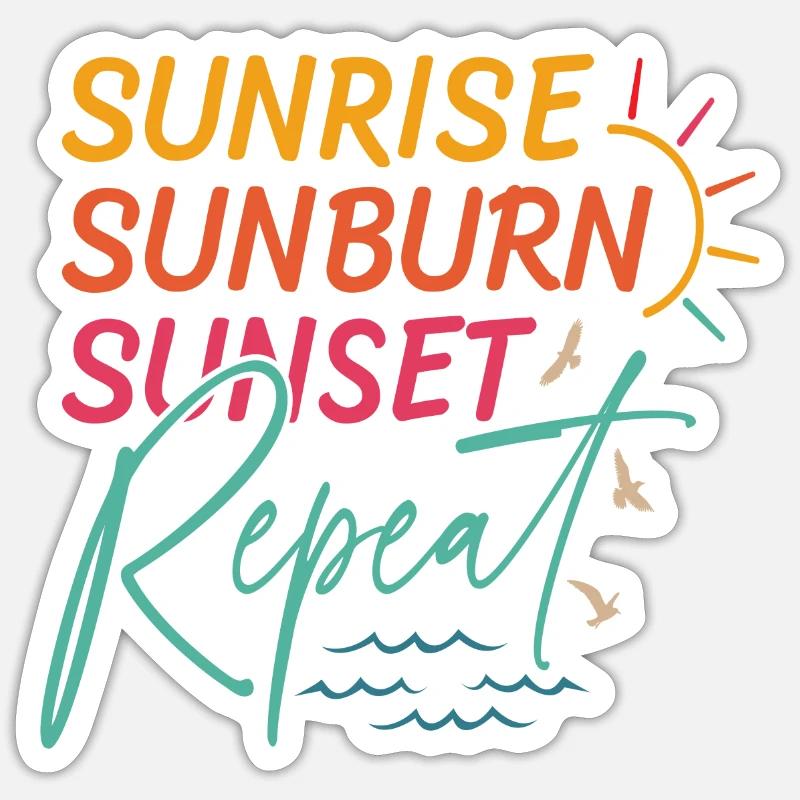 Lever de soleil Coup de soleil Sunset Repeat Sticker taille S (10 x 10 cm)