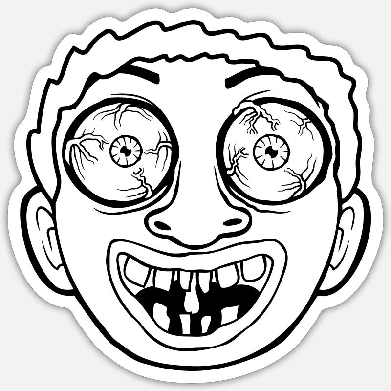 Creepy crazy horror face Sticker size S (10 x 10 cm)