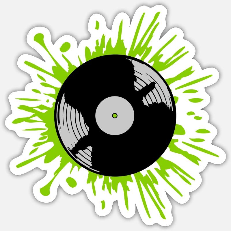 Color blobs vinyl record drops Sticker size S (10 x 10 cm)